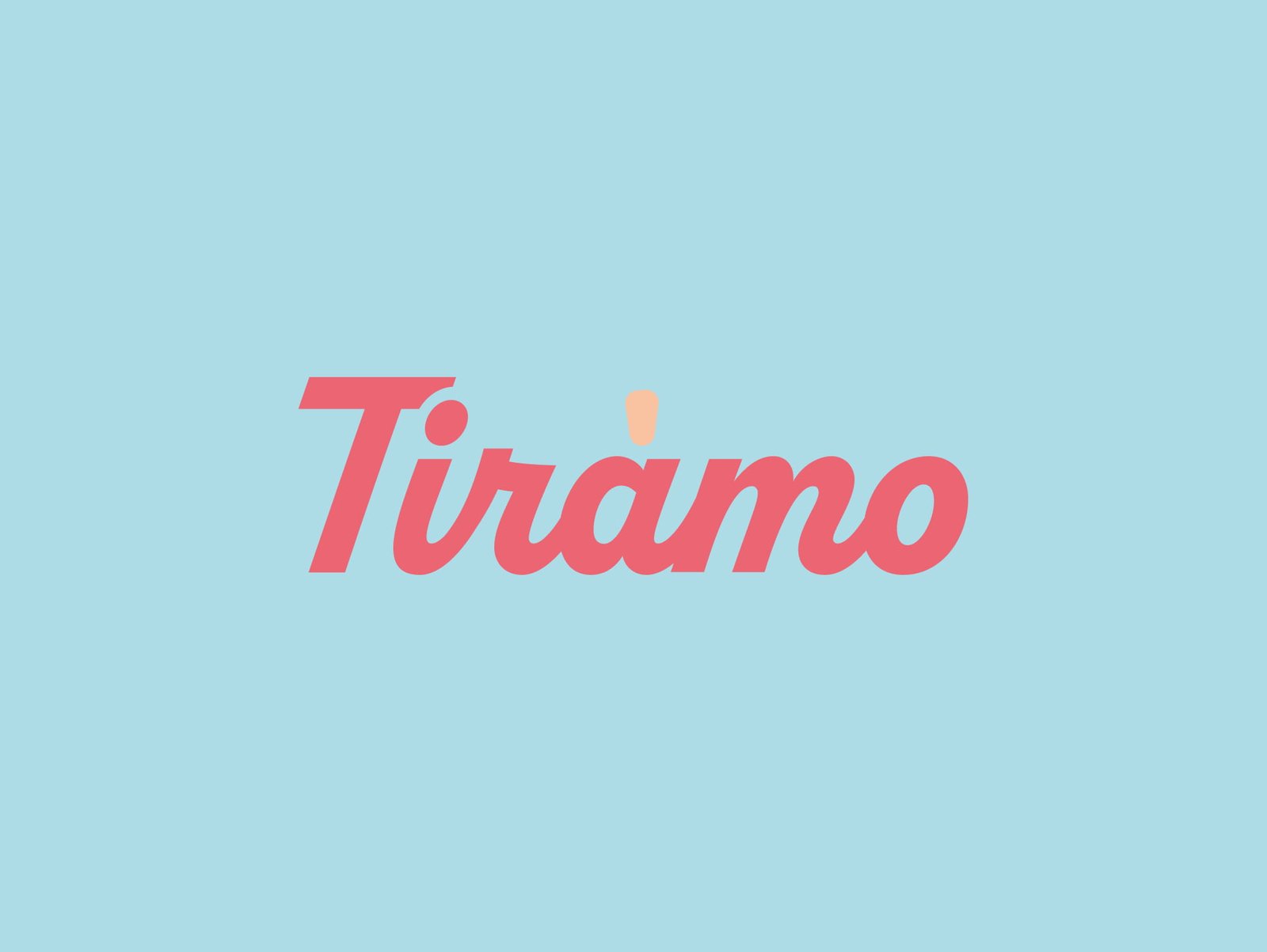 Tiràmo logo rosso su fondo azzurro