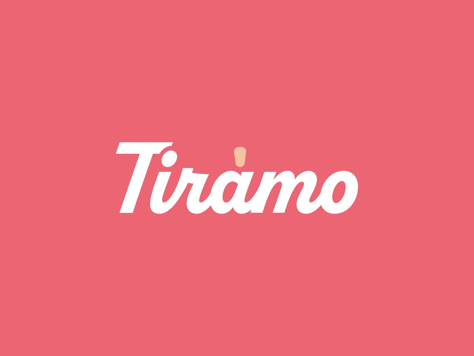 Tiràmo logo bianco su fondo rosso